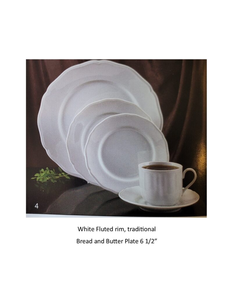 4WhiteChinaBreadandButterPlate